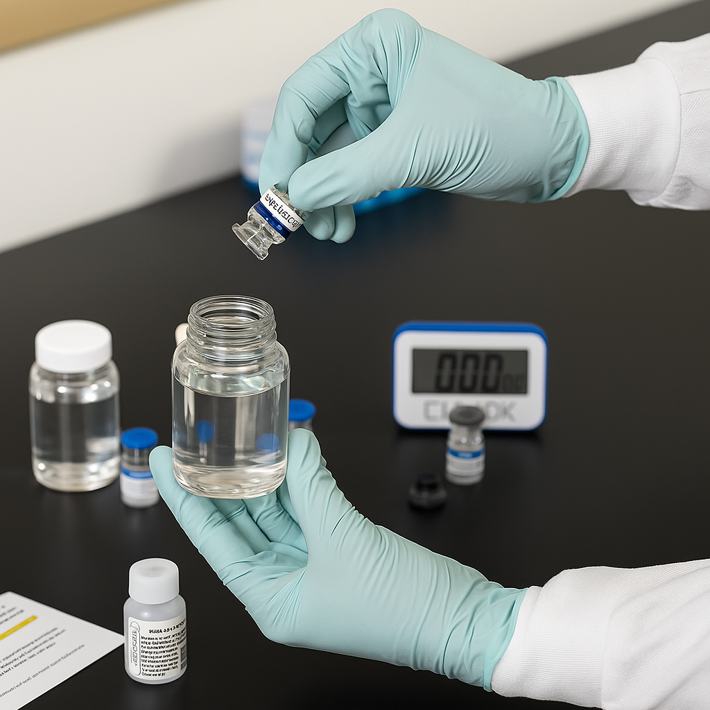 "Lab technician ensuring accuracy in water quality testing procedures"