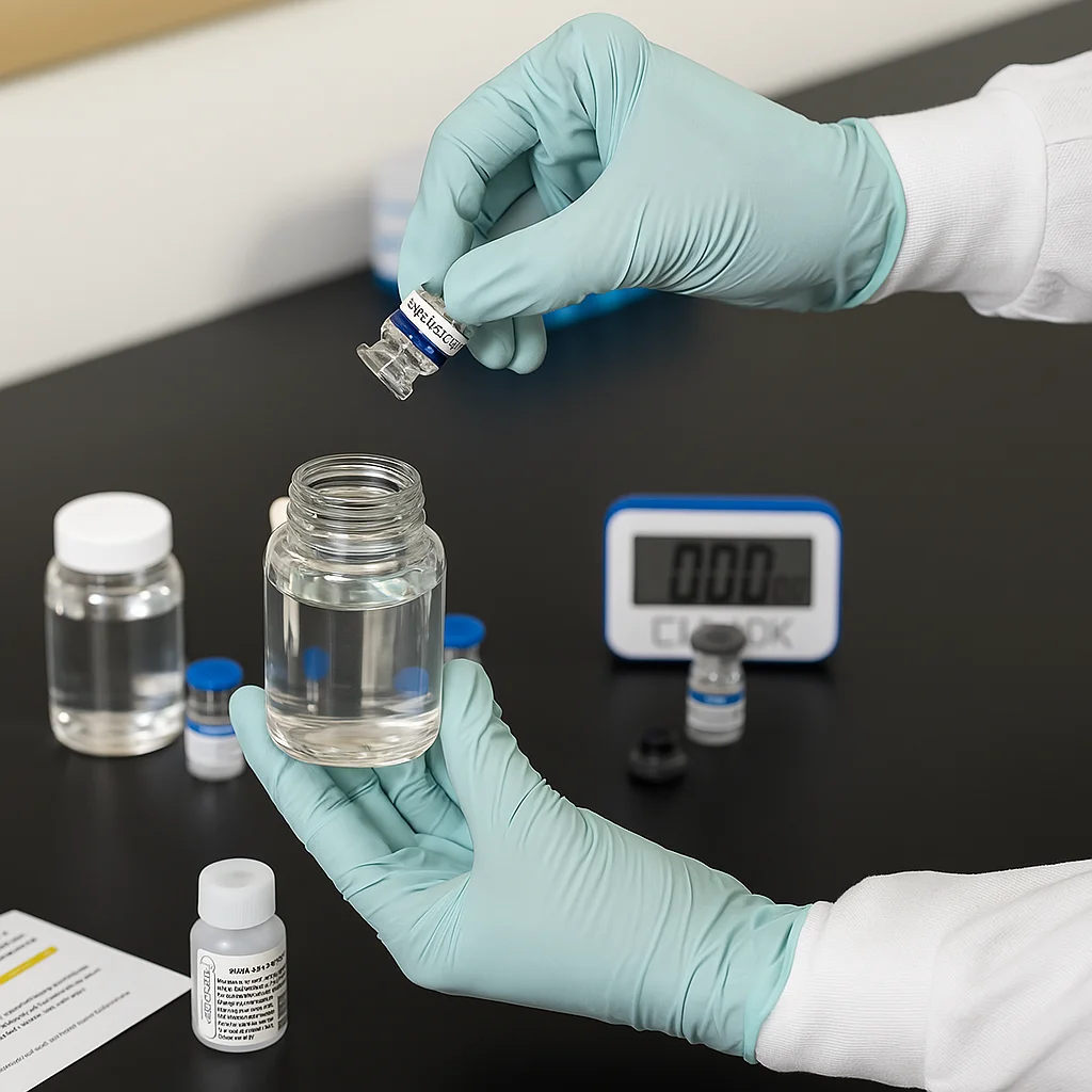 "Lab technician ensuring accuracy in water quality testing procedures"