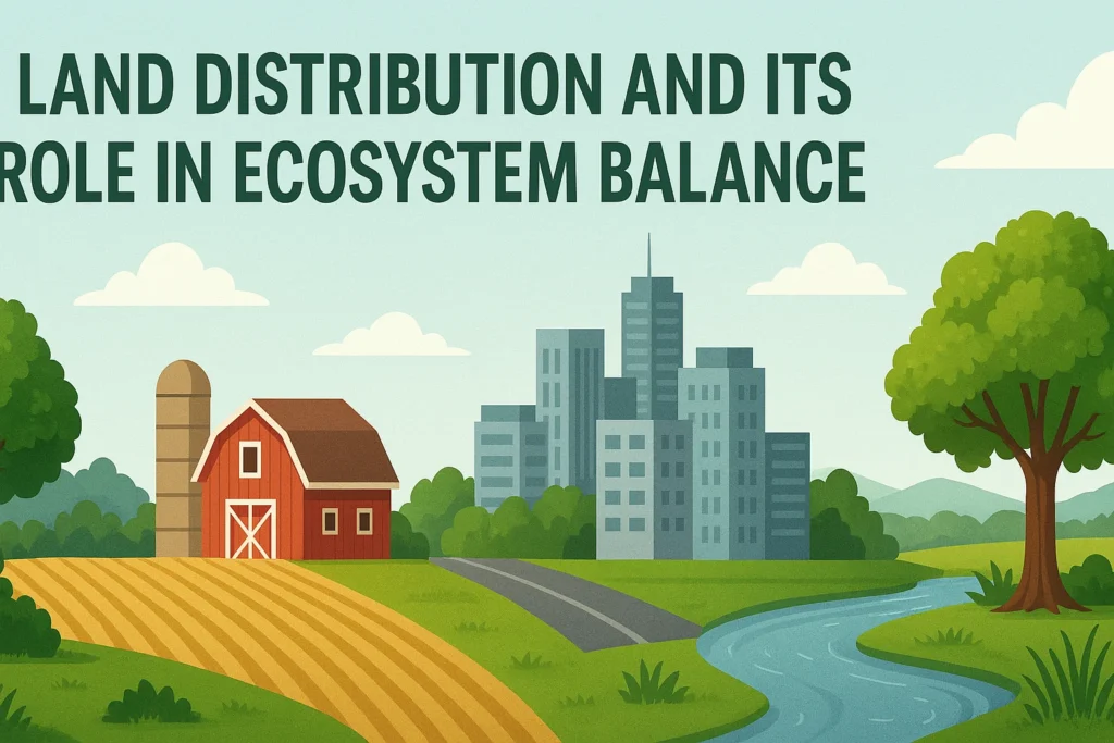 Land Distribution Land Distribution and Its Role in Ecosystem Balance The distribution of landforms plays a critical role in maintaining the global balance between land and water resources. Influenced by climate change, natural disasters, and human development, the Earth’s terrain is constantly evolving—making it essential to understand how land is categorized and spread across the planet. Globally, land can be classified into four primary types: ❄️ Permanent ice and snow (approximately 10% of Earth’s surface) ⛰️ Mountains and hills, which contribute to river systems through snowmelt runoff 🌾 Steppe or grasslands, covering over 40% of the planet 🏜️ Deserts and drylands, typically located around 30° latitude north and south due to minimal rainfall Each land type plays a unique ecological role, and their distribution directly influences water availability, climate regulation, and biodiversity. Preserving this balance is vital for sustaining life and supporting resilient ecosystems.