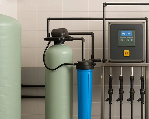 Ultra-filtration plant filtering water through advanced membrane technology