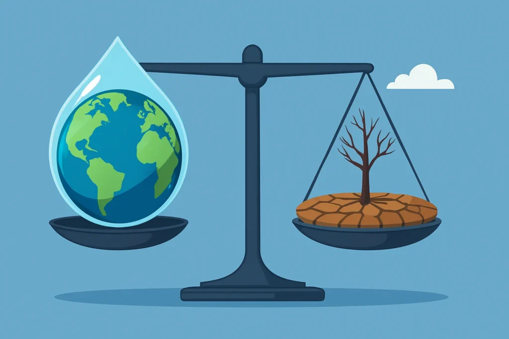 "Balanced ecosystem of land and water resources supporting life"