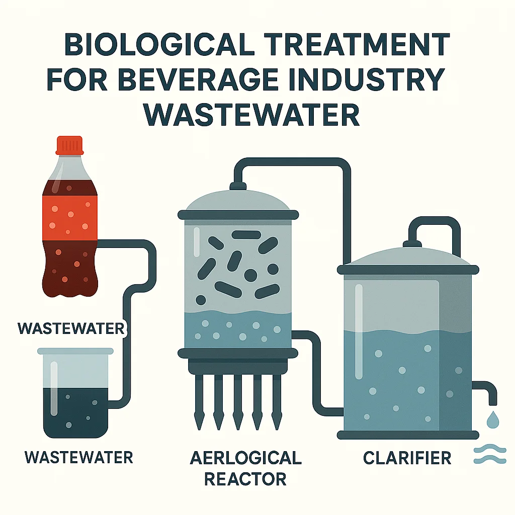 Biological wastewater treatment system for beverage industry effluents