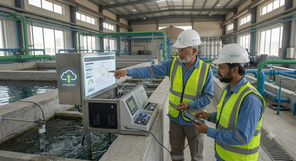 two workers are cheaking real time working and specifity and efficiency of the water