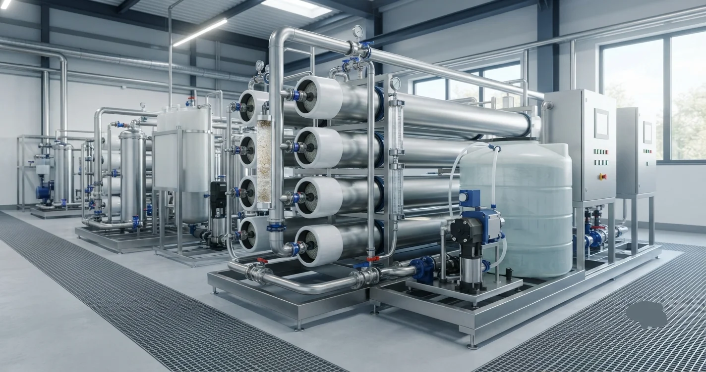 RO membrane antiscalant treatment system with dosing pump preventing mineral scale buildup