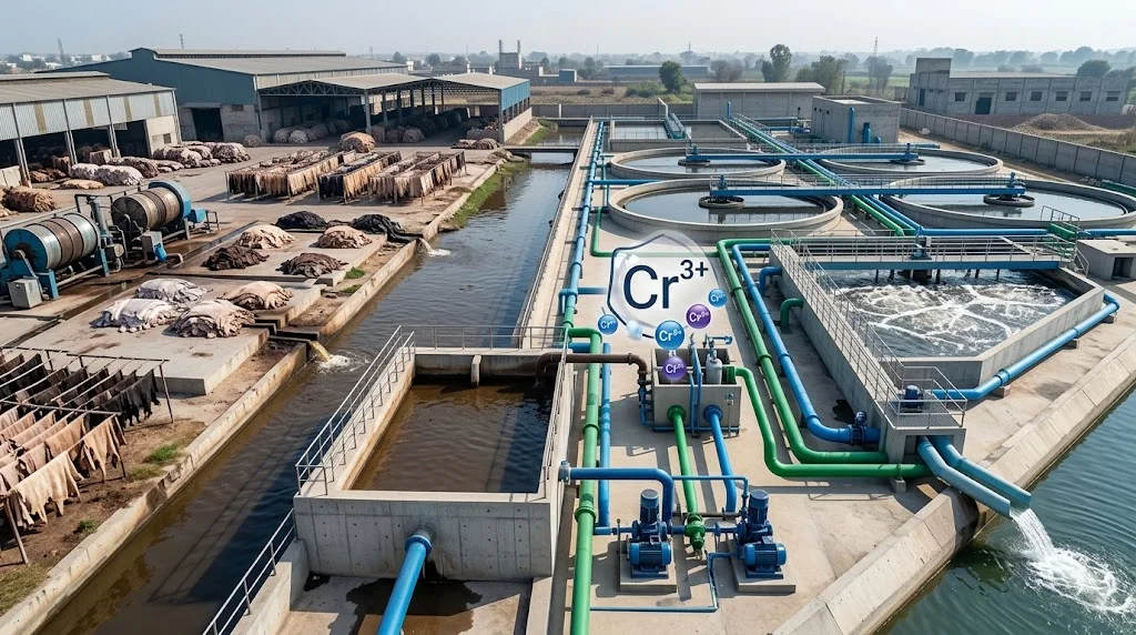 Leather tannery wastewater treatment plant for chromium removal in Pakistan