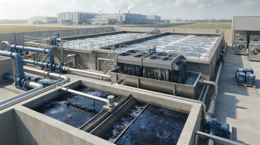 Denim washing wastewater treatment and reuse system in Pakistan