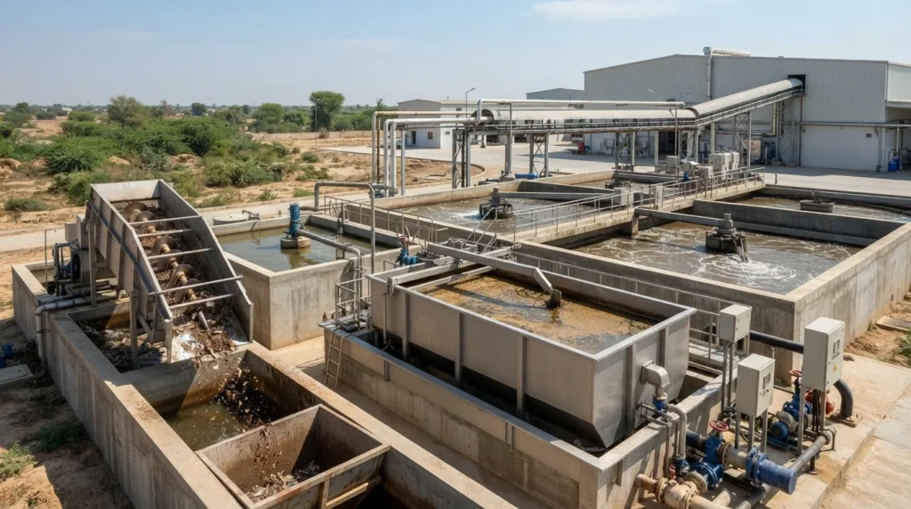 Poultry processing wastewater treatment plant